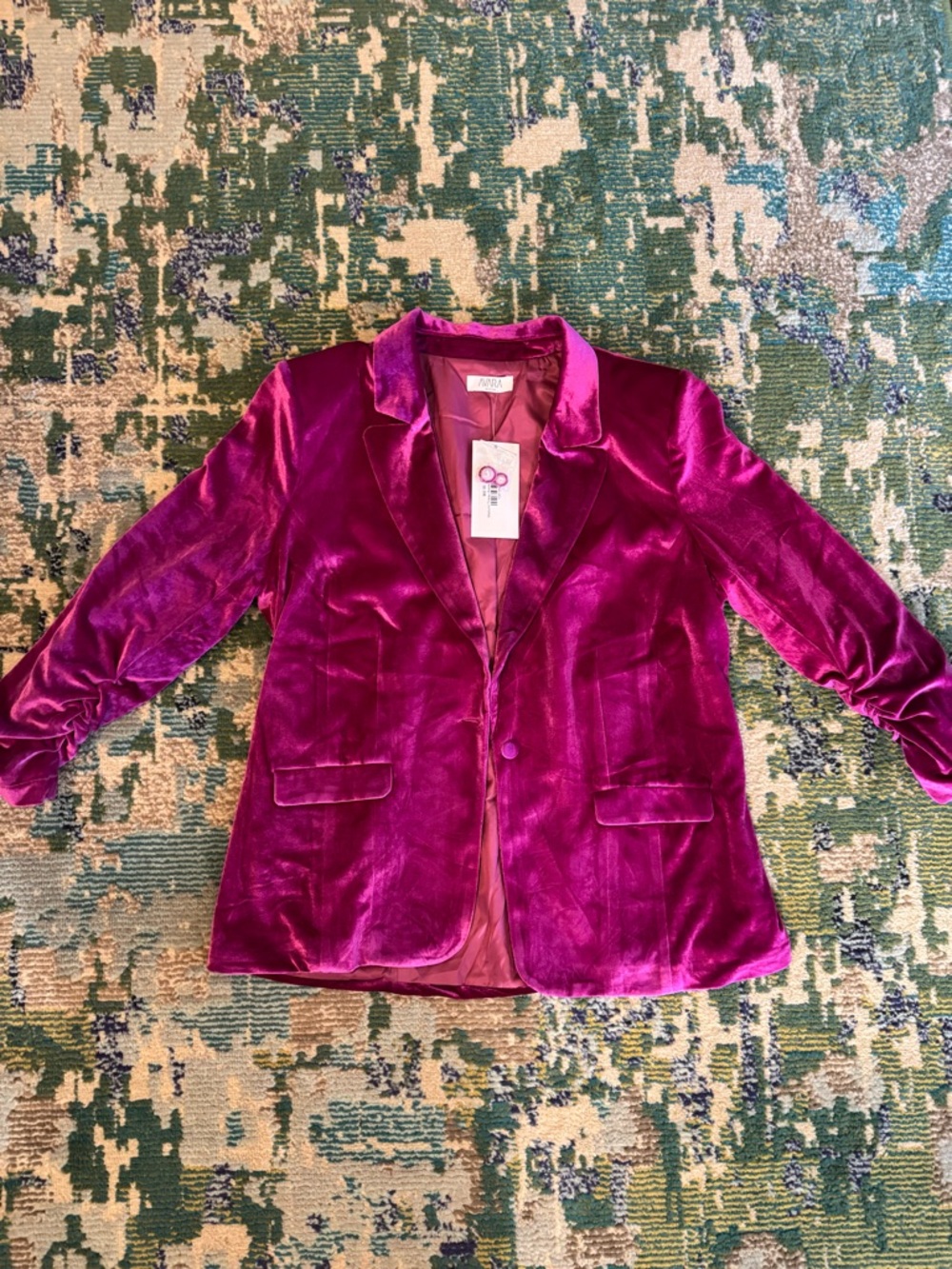 Fuchsia Velvet Blazer